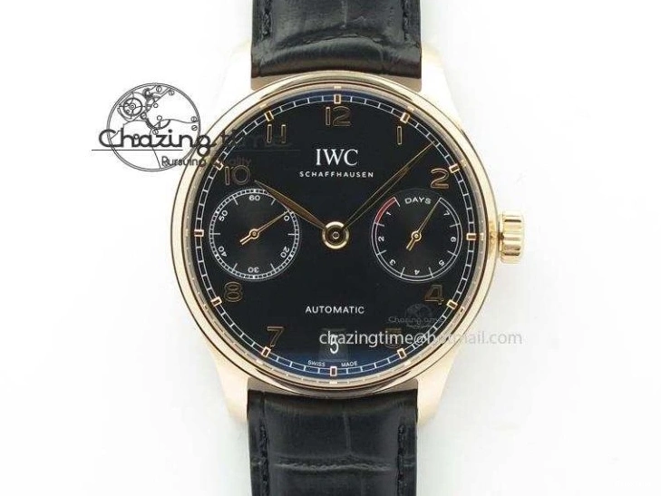 MIROTIME 0520 Elegant Portuguese IW371615 ZF 1:1 Best Edition SS Green Dial on Black Leather Strap A96355 V 7081